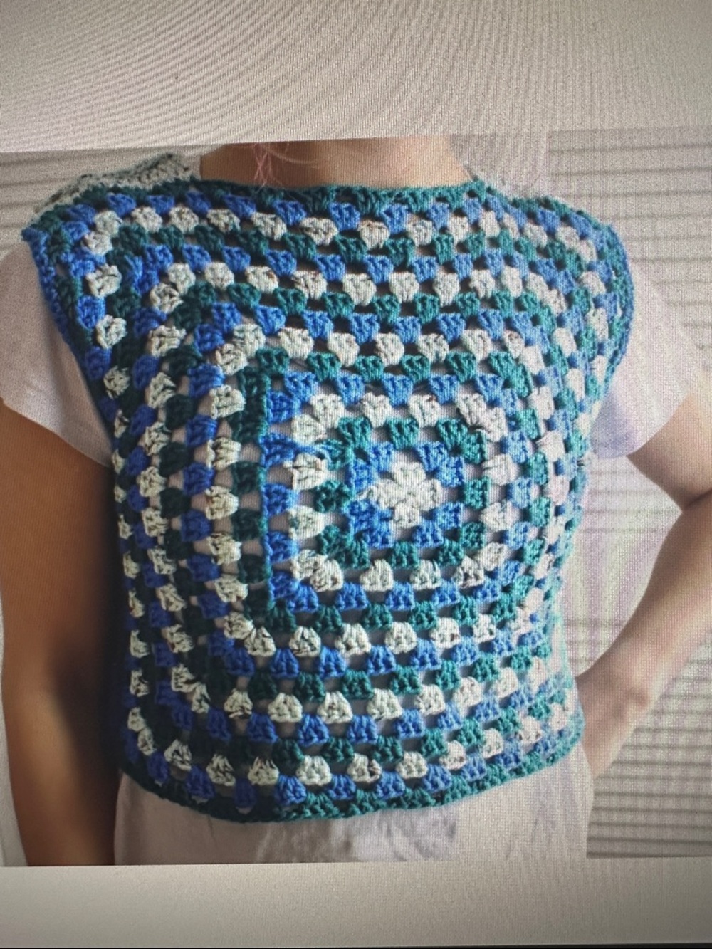 Handmade Crochet Granny Square Vest Top - Picture 6 of 6